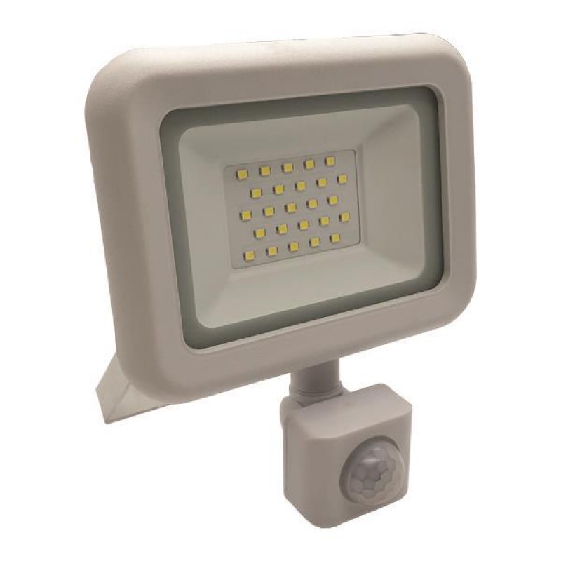 Eurolamp 147-69653 Προβολέας IP44 Ισχύος 20W με Ψυχρό Λευκό Φως Περιστρεφόμενος σε Λευκό χρώμα 